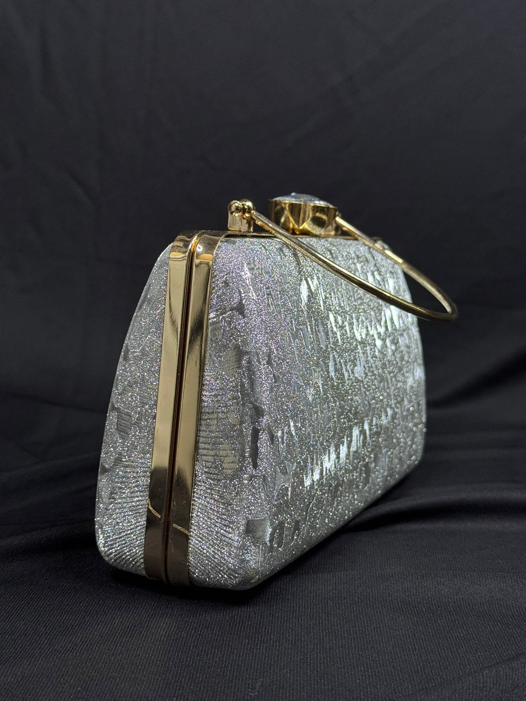 Silver Frost Luxe Clutch