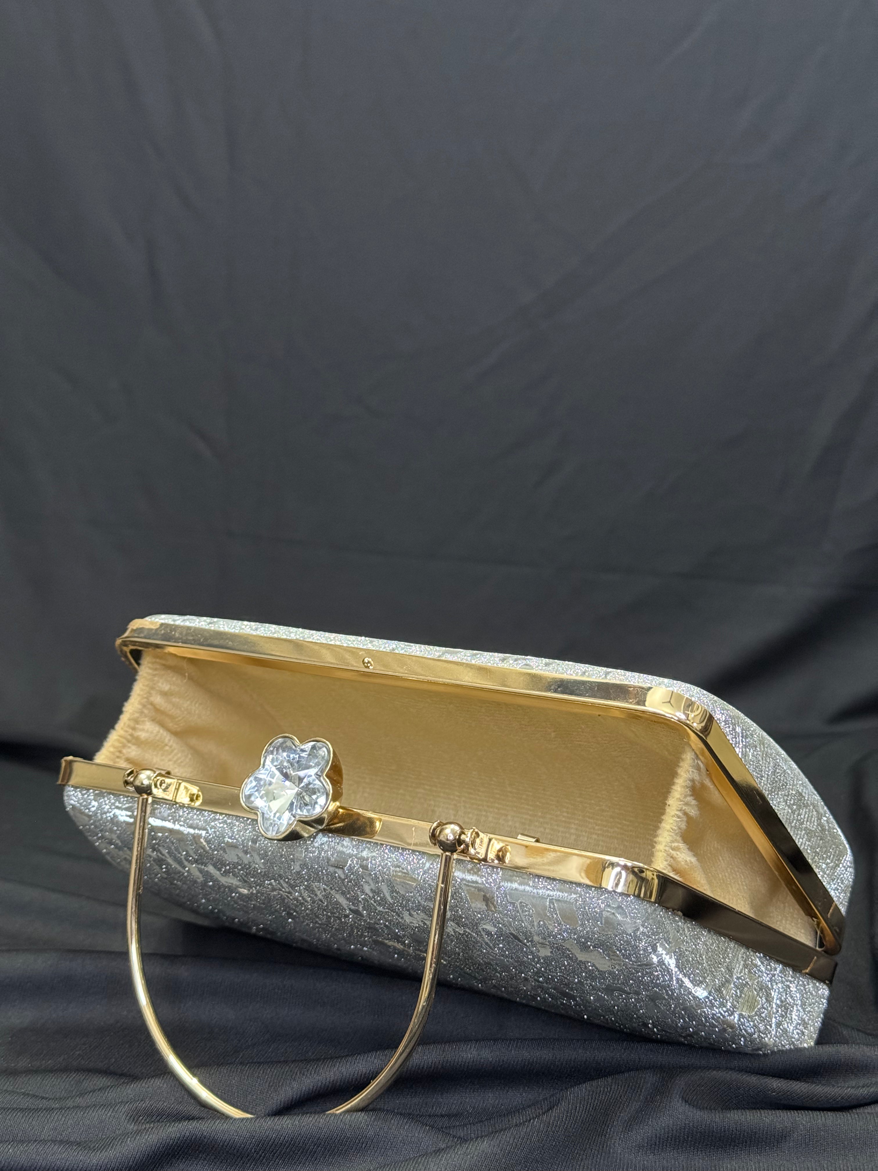 Silver Frost Luxe Clutch