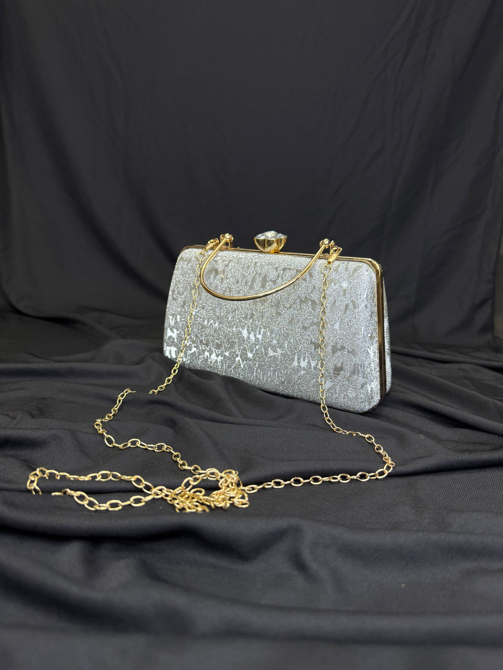 Silver Frost Luxe Clutch